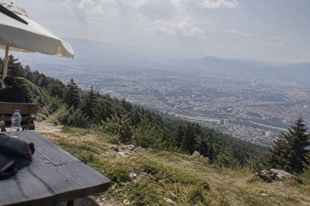 View from the Mount Dajti plateau over Tirana spreading across its basin