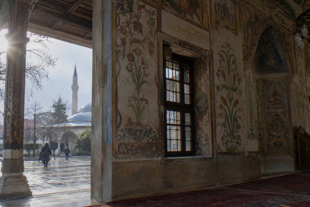 Frescoed interior wall of the Et'hem Bey Mosque in Tirana
