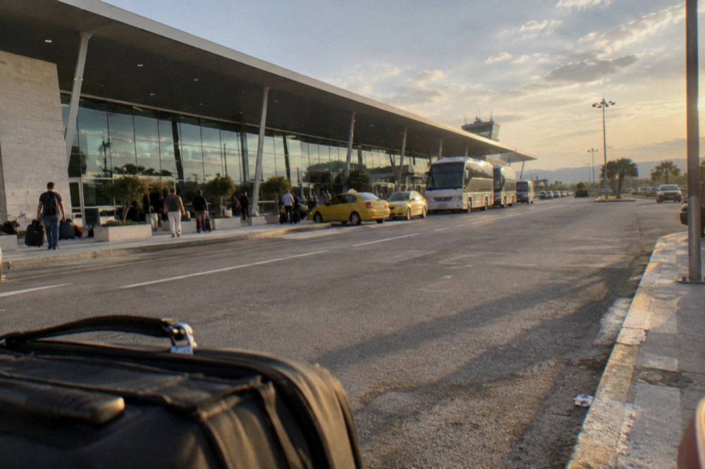 The terminal building of Tirana International Airport Nene Tereza at Rinas in daylight